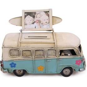 Resim Dekoratif Metal Minibüs Çerçeveli ve Kumbaralı 