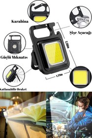 Resim qualityworld Otomobil Acil Durum Çok Fonksiyonlu Usb’li Şarj Edilebilir Mini Led Anahtarlık Güvenlik El Feneri 