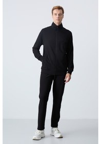 Resim Tommy Life Siyah Pamuklu Kalın Yumuşak Dokulu Comfort Fit Basic Erkek Eşofman Takım - 85260 Siyah 