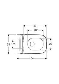 Resim Geberit Smyle Square Rimfree Soft Asma Klozet Ve Kapak, Beyaz 