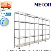 Resim Mekoraf Çelik Raf Sistemi 31X93 2.5 Metre 5 Raflı 4 Ünite Gri 