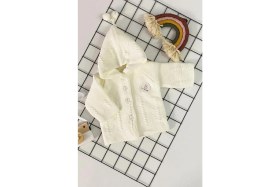 Resim BEBECİBURADA Bebeciburada Triko Kız - Erkek Bebek Hırka Pamuklu Kumaş 