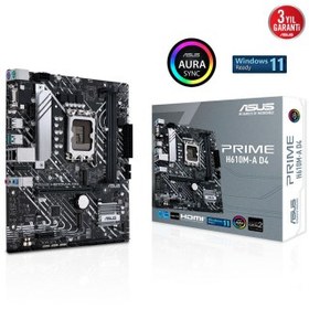 Resim ASUS PRIME H610M-K D4 Intel H610 LGA1700 DDR4 3200 DP HDMI M2 USB3.2 mATX Anakart 