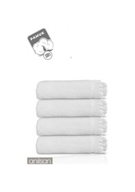 Resim 4'lı Beyaz Jelena El Havlusu - 50x90 Cm, 225 Gr, %100 Pamuk, Spa Ve Otel Havlusu, Günlük Kullanıma Uygun Beyaz 