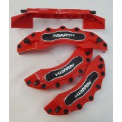 Resim Duru Doruk Kaliper Kapağı Abarth Kırmızı Renk 4lü Set Siyah Logo 