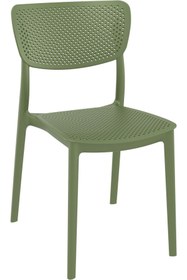 Resim Siesta Lucy Plastik Contract Sandalye Zeytin Yeşili Mutfak Balkon Salon Bahçe Cafe 
