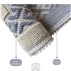 Resim Soffy Pamuk Krem & Gri 2'li Banyo Paspası %100 Pamuklu Ayak Paspası Havlusu Makinede Yıkanabilir Krem - Gri 