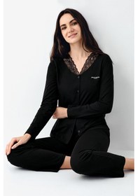 Resim Pierre Cardin Kadın Siyah Pijama Takımı Pc9116-s-v1 Siyah 