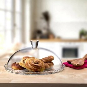 Resim Paşabahçe Ayaksız Kapaklı Cam Kek Fanusu 95198 