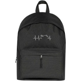 Resim Motocrycle Heartbeat Line Sırt Çantası - Siyah 