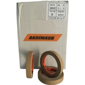 Resim Akrimask Maskeleme Bandı 18mmx35mt Kahverengi 1 Koli - 96 Adet 