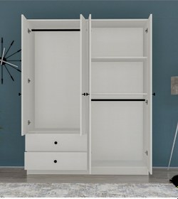 Resim Metalia Metalia Gm 077 Novado Düğme Kulplu 4 Kapı 2 Çekmeceli Gardırop 