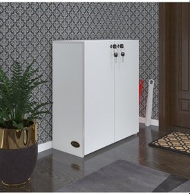 Resim Kenzlife Ayakkabılık Ayakkabı Dolabı Kilitli Be Real Byz 080 70 32 Kapaklı Arkalıklı Ofis Dolabı 