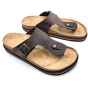 Resim Hammer Jack Hakiki Nubuk Deri Ortopedik Parmak Arası Antik Kahverengi Erkek Terlik 