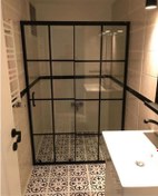 Resim Luxuryline Siyah İki Duvar Arası Cam Duşakabin H:190 Siyah 