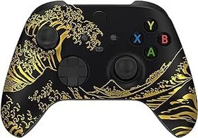 Resim Wireless Controller for Microsoft Xbox Series X/S & Xbox One - Custom Soft Touch Feel - Custom Series X/S Controller (X/S Golden Waves) 