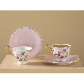 Resim English Home Vanilla New Bone China Kahve Fincan Takımı 4 Parça 2 Kişilik Açık Pembe 