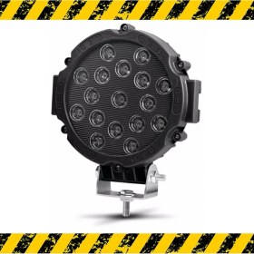 Resim Friemats Off Road Projektör Metal Kapak Beyaz Işık 17 LED Yuvarlak 18 cm Siyah Çerçeve 1 Adet 