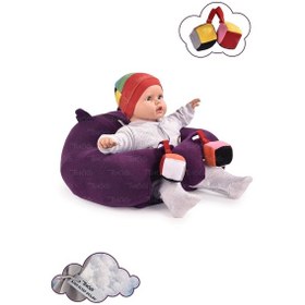 Resim Oyuncaklı Bebek Oturma Destek Minderi - Devrilmez Bebek Koltuğu - Büyük Bebek Oturağı Mor 