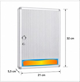 Resim 24'lü İthal Alüminyum Anahtar Dolabı 21x32x5,5 Cm Gri 