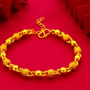 Resim 1 Adet Şık 18K Altın Kaplama Kadın Bilekliği - Hipoalerjenik, Ayarlanabilir Boyut, Vintage Boho Tarzı, Günlük Kullanım & Partiler İçin Mükemmel, En İyi Arkadaşlar İçin İdeal Hediye, Parti Aksesuarı|Vintage Boho Bileklik|Ayarlanabilir Bilezik 