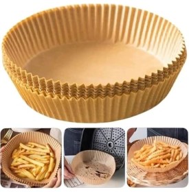 Resim Esmo Home Buffer® 50 Adet Air Fryer Pişirme Kağıdı Tek Kullanımlık Yağ Geçirmez 23 cm Yuvarlak Pişirme Kağıdı Xxl 