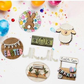 Resim Zcjb Paskalya Çok Katmanlı Tepsi Dekorasyon Seti Ülke Tarzı Çok Katmanlı Tepsi-66093 