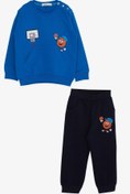 Resim Breeze Erkek Bebek Eşofman Takımı Baskılı 9 Ay-3 Yaş, Saks Mavisi 