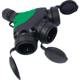 Resim Fantom Waterproof 3lü IP44 Kauçuk Kapaklı Priz Çoklayıcı Başlık 