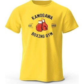 Resim Bolferkek Boks T-shirt Kbg Baskı Anime Grafik Tees Üstleraltın Altın 