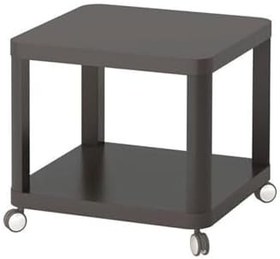 Resim IKEA Tekerlekli Yan Sehpa, Gri Renk MeridyenDukkan 50x50 Cm Ev Dekorasyonu Mobilya 