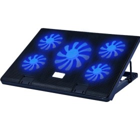 Resim Sones Nuoxı S500 Çift Anahtar Kontrollü Dizüstü Bilgisayar Radyatörü Beş Fanlı Çok Açılı Ayarlı Bilgisayar Tabanı Hız Ayarı Olmadan 