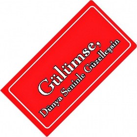 Resim Gülümse Yazılı Sök-tak-pratik Vantuzlu Yeni Nesil Dekor Plaka 