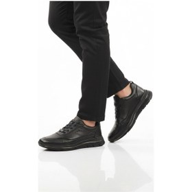 Resim MARCOMEN Siyah Hakiki Deri Bağcıklı Erkek Sneaker 152-22336 M Siyah 