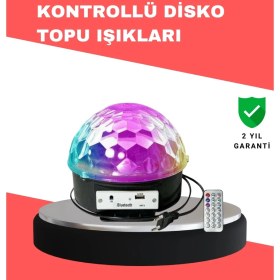 Resim Çok Renkli LED Masaüstü Disko Topu Parti Aydınlatma Cihazı 
