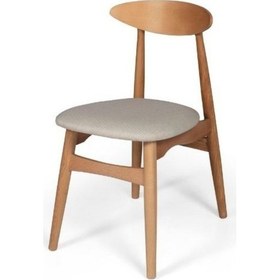 Resim Dora Masif Ahşap Sandalye Natural - Antrasit 