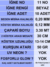 Resim Eagenset İstavrit Çaparisi 20x12 11 No 10 Beyaz İğneli 2li Paket 