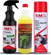Resim SMX Susuz Motor Temizleme Spreyi +Nano Temizleyici Genel Amaçlı Temizlik Ürünü + Konsantre %40 Cilalı O 