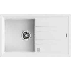 Resim Teka STONE 50 B-TG WHITE Ankastre Kumanda Sifonlu Granit Eviye Beyaz 86 cm 115330026 