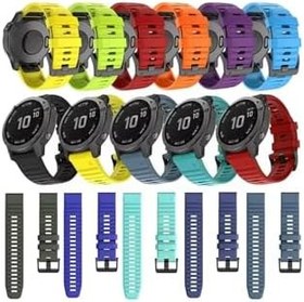 Resim Garmin Fenix 5X Plus Titanium Uyumlu Silikon Kordon, Tek Beden, 87006514, Hardal, Üniseks Yetişkin 