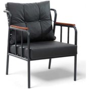 Resim Ofis, Büro Deri Metal Koltuk Ve Berjeri - 1 Adet Siyah 