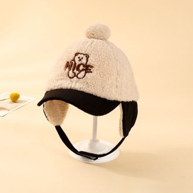 Resim 3~7 Yaş İçin Kulak Koruyuculu Unisex Polar Astarlı Sıcak Beyzbol Şapkası 