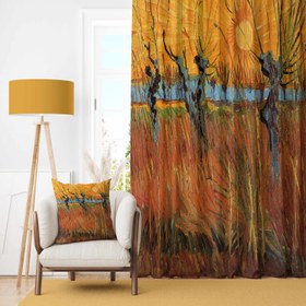 Resim Gün Batımında Söğütler Perde 