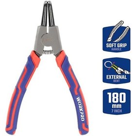 Resim Workpro Wp231151 180mm Cr-v Eğri Uçlu Yaylı Profesyonel Dış Segman Pensesi 
