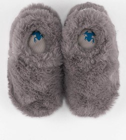 Resim HOPFRÖG Furry Furry Gri Kürk Barefoot Patik (HEDİYE SETİ) 