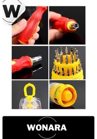 Resim Özel Üretim 31 Parça Çok Amaçlı Metal Başlıklı Kauçuk Tutma Saplı Hafif Yumurta Tornavida Seti 