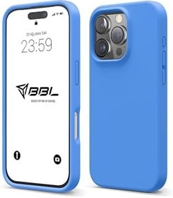Resim Babilden iPhone Kılıf İnce Sıvı Silikon 3 Katmanlı Tam Kaplamalı Yumuşak Jel Kauçuk Kılıf Kapak (Mavi, iPhone 16 Pro Max) 