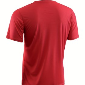 Resim 1 adet Buzlu İpek Erkek Yazlık İnce Spor Tişörtü, Hızlı Kuruyan Nefes Alabilen File Kısa Kollu, Hafif Polyester, Yuvarlak Yaka, Ekose Deseni, Jimnastik, Koşu, Açık Hava Eğitimi, Günlük Giyim için 