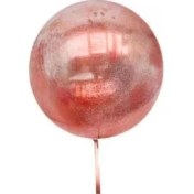 Resim Kırmızı Simli Yuvarlak Şeffaf Balon 24 Inç 