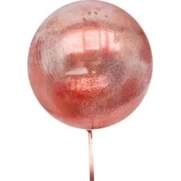 Resim Kırmızı Simli Yuvarlak Şeffaf Balon 24 Inç 
